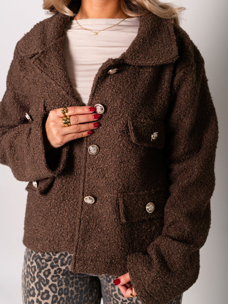 Fiona Teddy Jacke - Braun