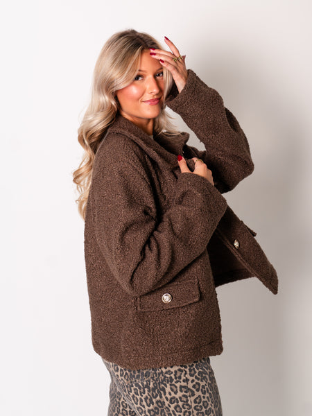 Fiona Teddy Jacke - Braun