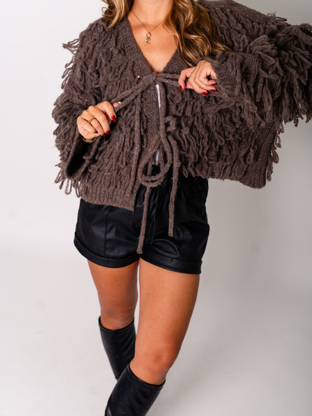Stella Fransen Strickjacke - Braun