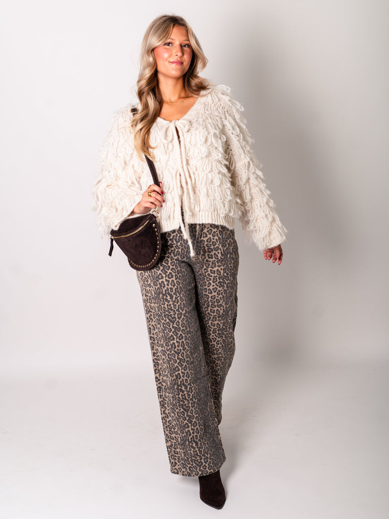 Stella Fransen Strickjacke - Creme