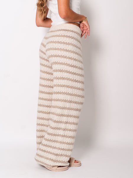 Kassia Strick Hose - Taupe/Beige