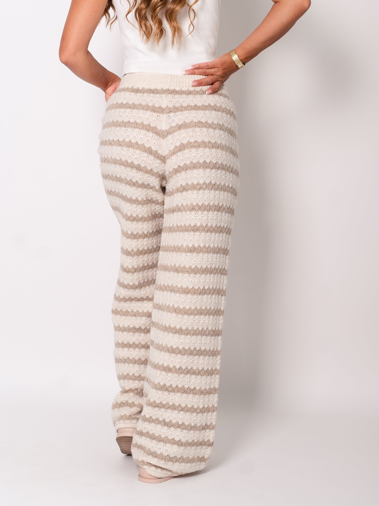 Kassia Strick Hose - Taupe/Beige