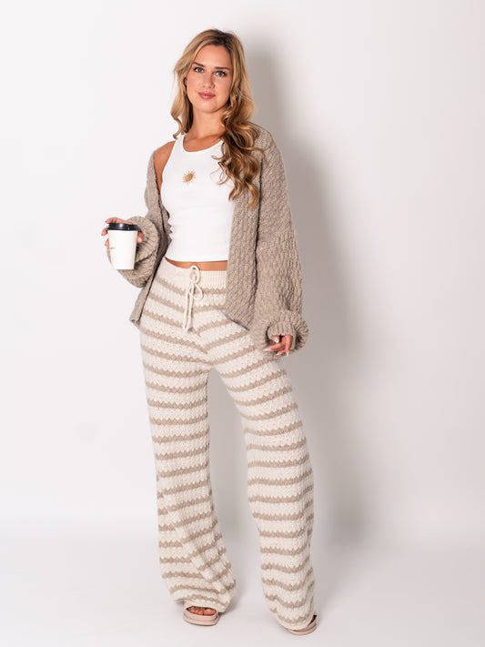 Kassia Strick Hose - Taupe/Beige