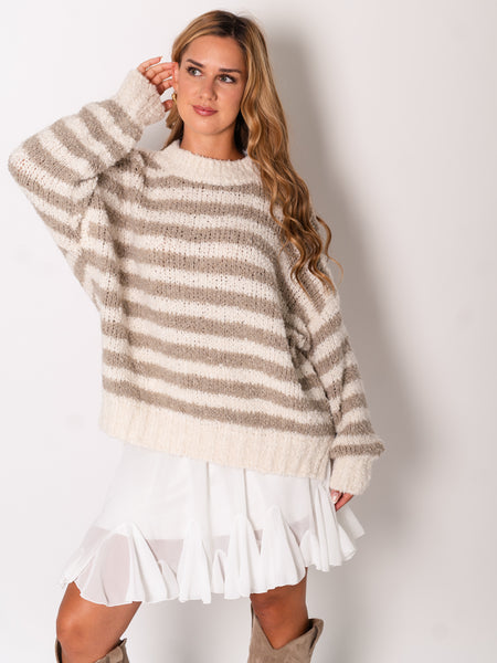 B-Ware 748. Cozy Strick Pullover - Beige/Taupe