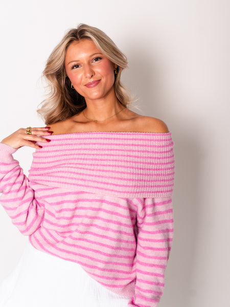 Sally Offshoulder Pullover - Rosa