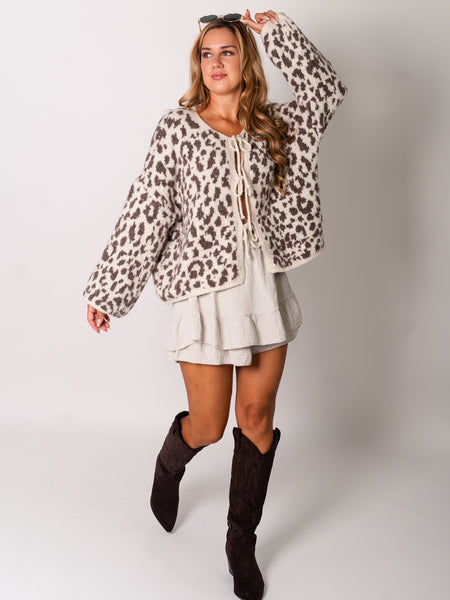 Helena Schleifen Strickjacke - Leo/Cappuccino