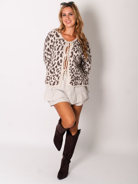 Helena Schleifen Strickjacke - Leo/Cappuccino