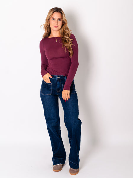 Alice Wideleg Jeans - Dunkelblau