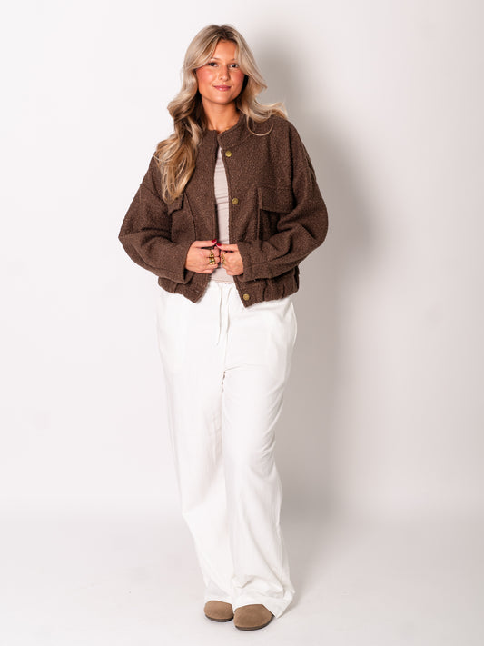 Lana Teddy Jacke - Braun
