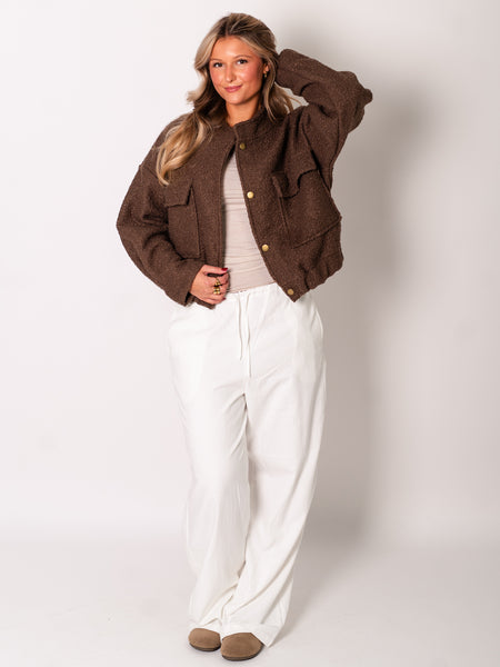 Lana Teddy Jacke - Braun