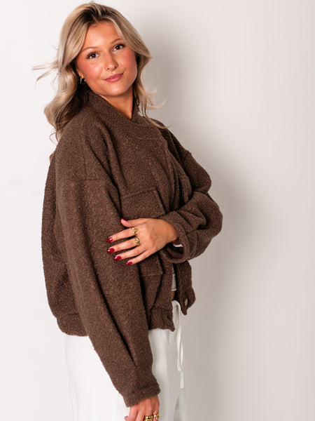 Lana Teddy Jacke - Braun