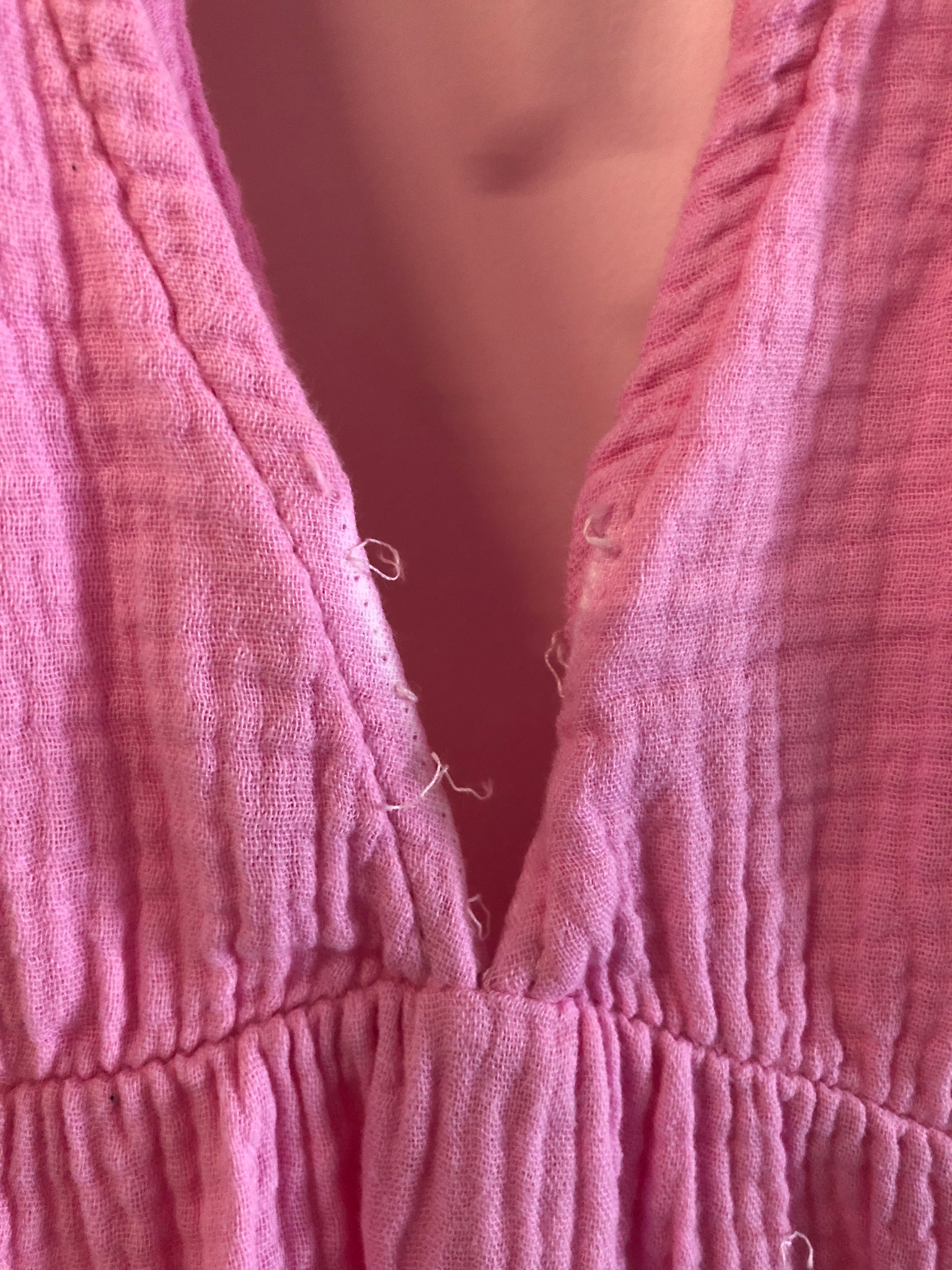 B-Ware 643. Leonora Musselin Kleid - Rosa