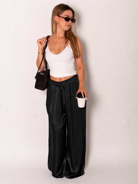 Ella Seiden Hose - Schwarz