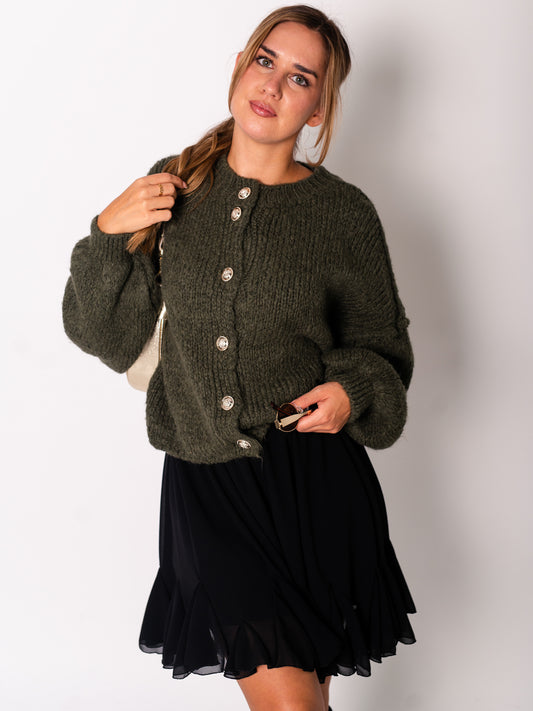 Emelie Strickjacke -  Dunkelgrün