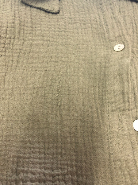 B-Ware 625. Midi Waffle Bluse - Khaki