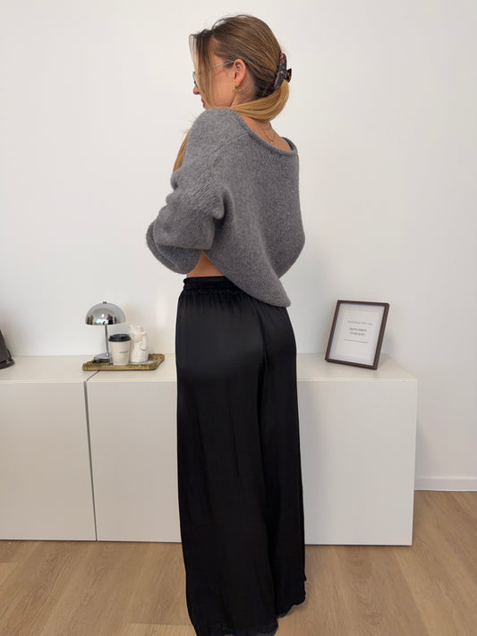 Ella Seiden Hose - Schwarz