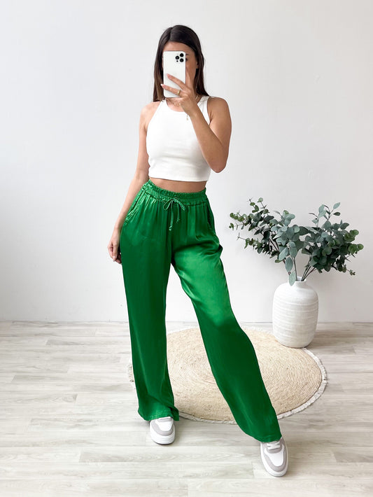 Ella Seiden Hose - Grün