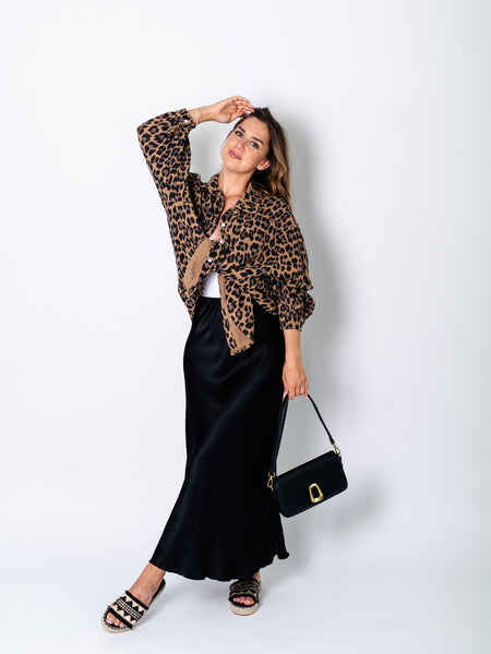 Leo Midi Waffle Bluse - Camel