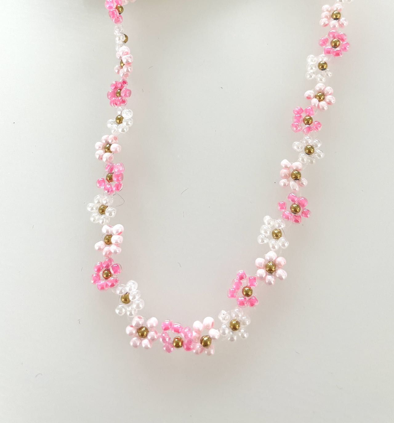 Summer Flower Kette - Rosa/Gold