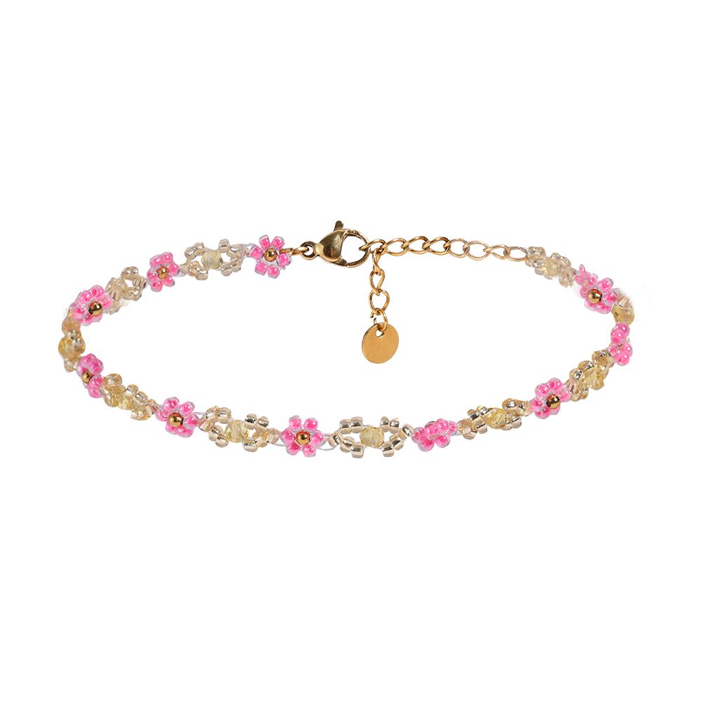 Summer Flower Armband- Rosa/Gold