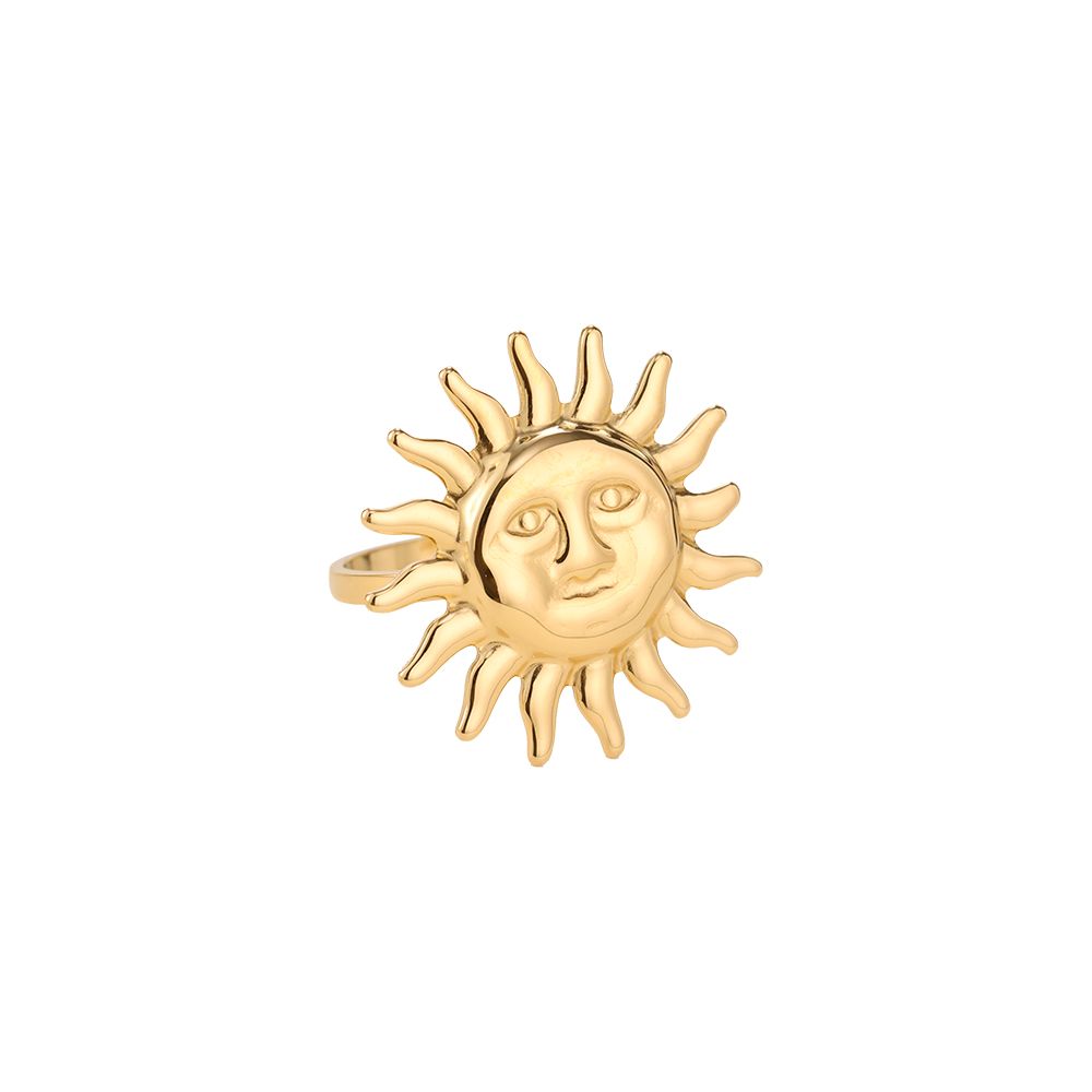 Sun Face Ring - Gold
