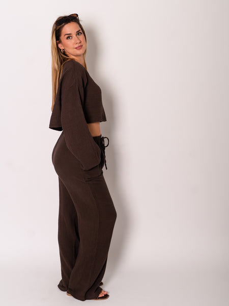 Beachy Musselin Hose - Espresso