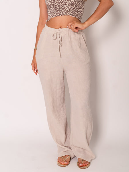 Beachy Musselin Hose - Beige