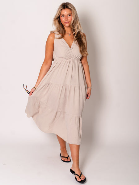 Melina Musselin Kleid - Beige