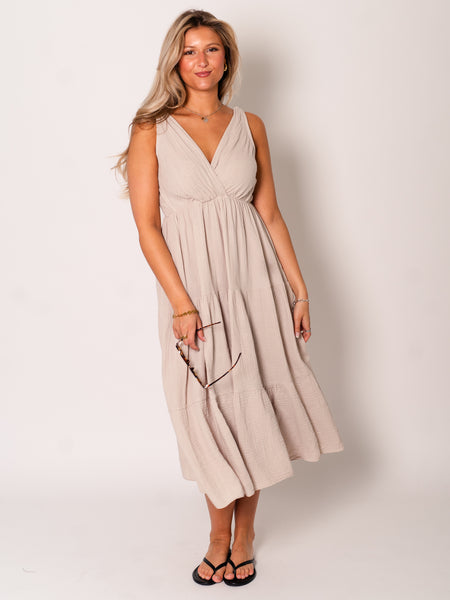 Melina Musselin Kleid - Beige