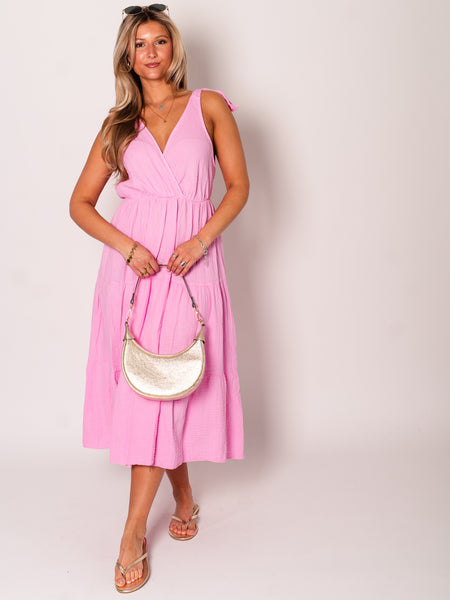 Melina Musselin Kleid - Rosa