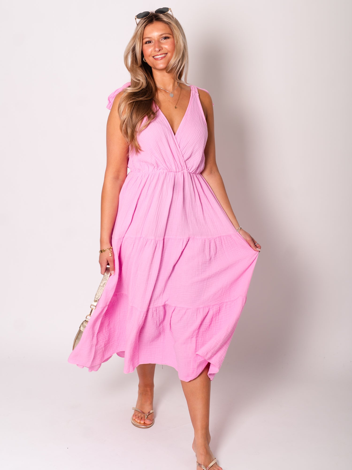 Melina Musselin Kleid - Rosa