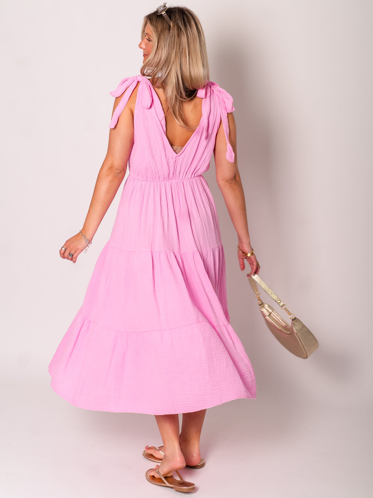 Melina Musselin Kleid - Rosa