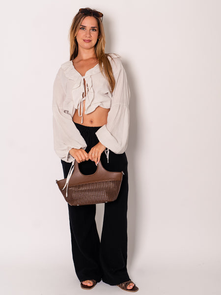 Beachy Musselin Hose - Schwarz