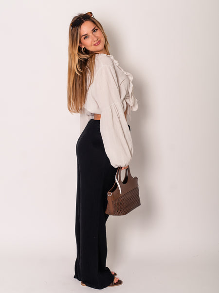 Beachy Musselin Hose - Schwarz
