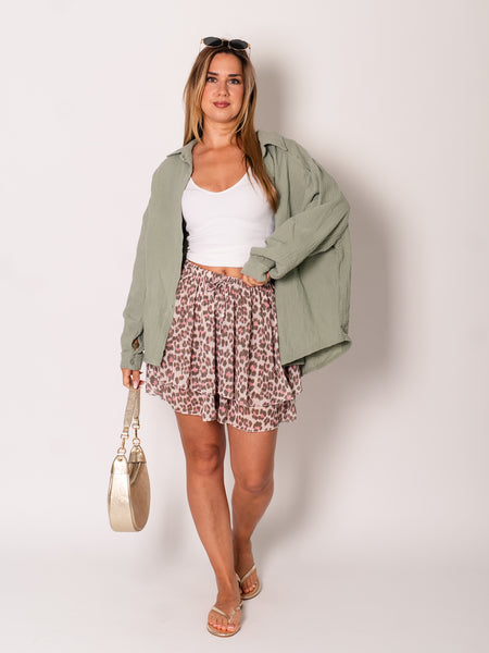 Midi Waffle Bluse - Matcha