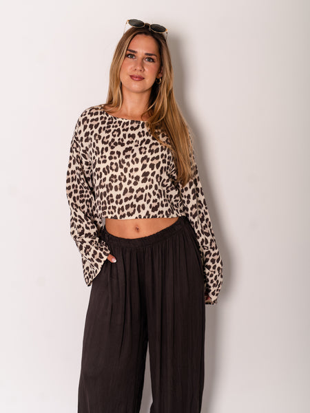 Ayla Musselin Bluse - Leo/Beige