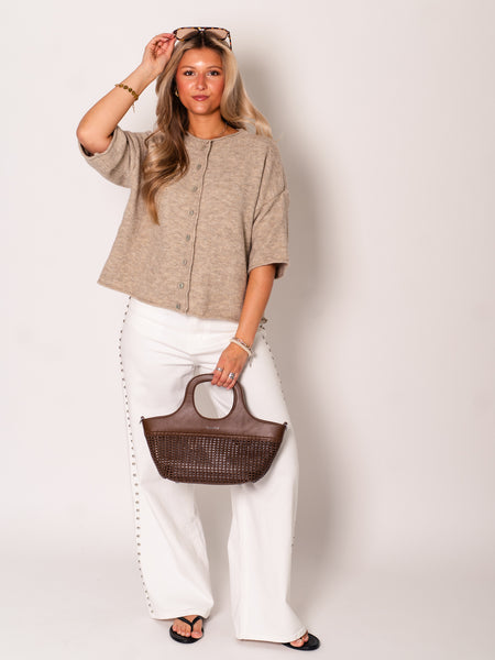Christina Soft Strickjacke - Taupe