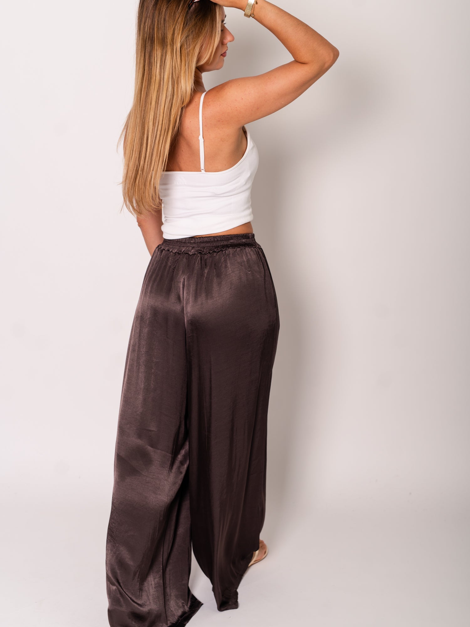 Ella Seiden Hose - Dunkelbraun