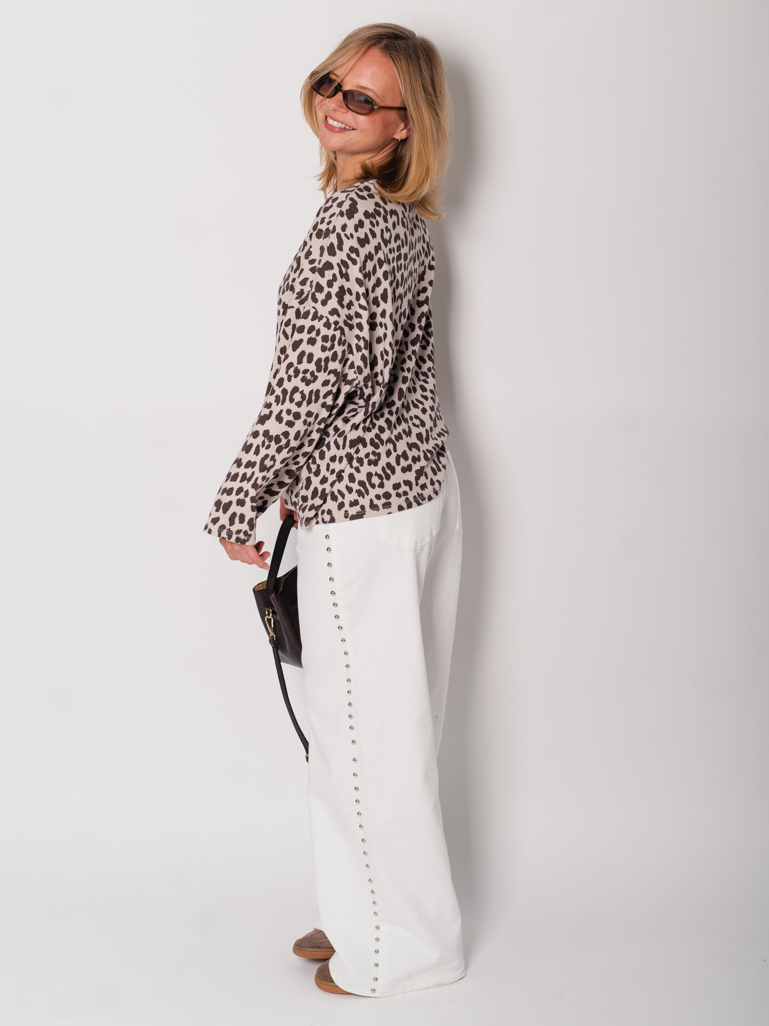 Leo Oversize Sweatshirt - Beige/Braun