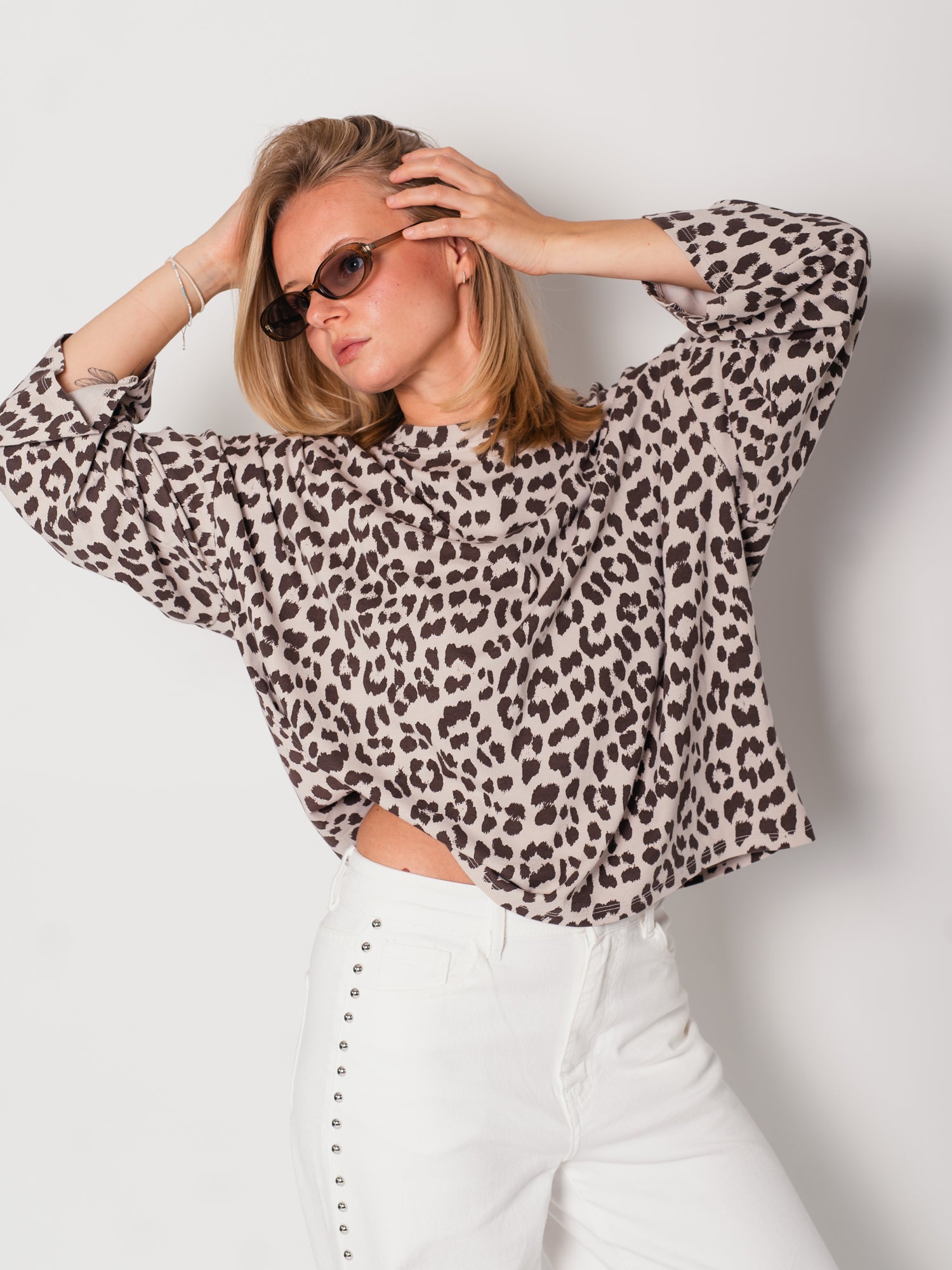 Leo Oversize Sweatshirt - Beige/Braun