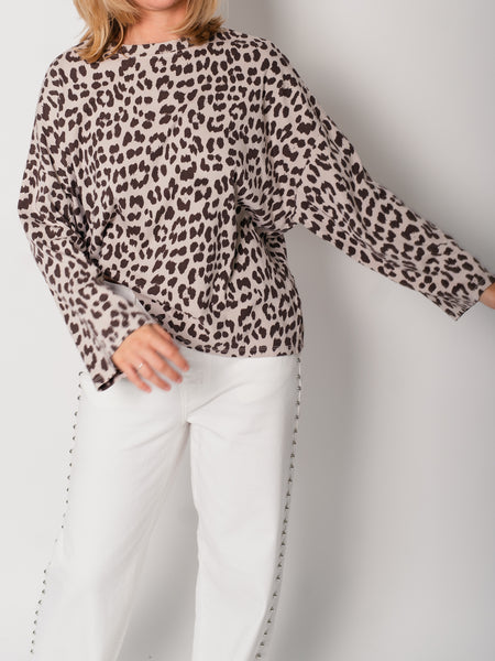 Leo Oversize Sweatshirt - Beige/Braun