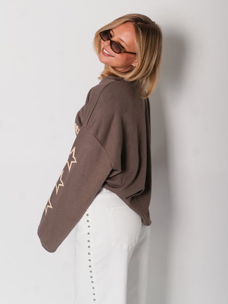 New York Oversize Sweatshirt - Taupe/Creme