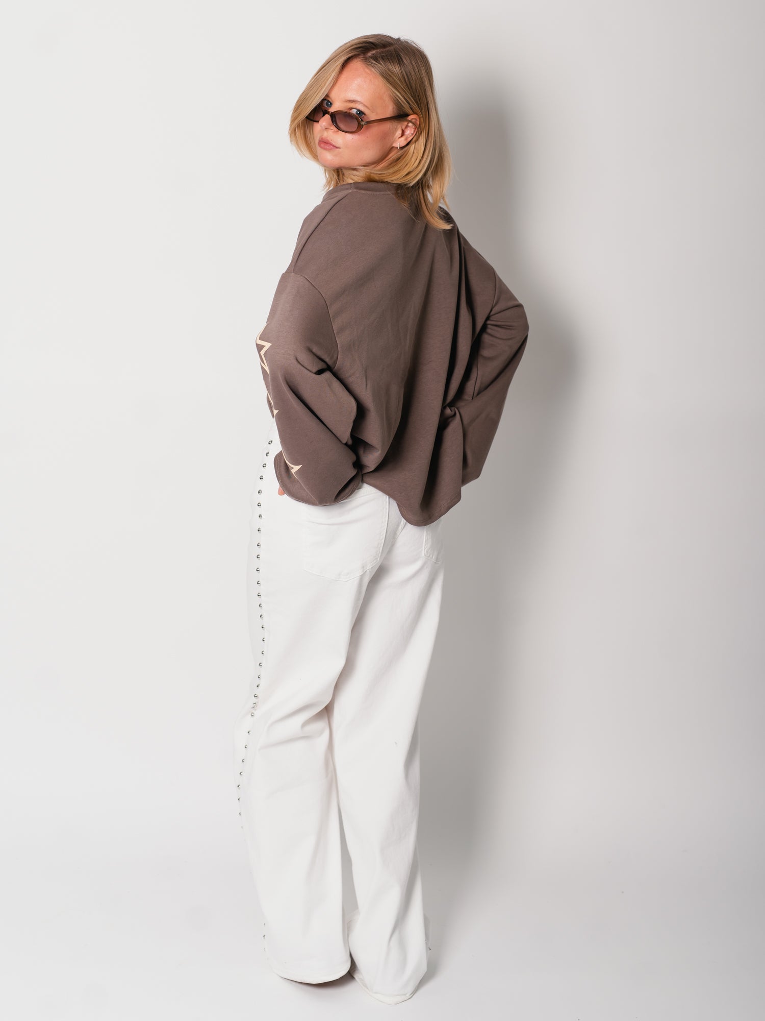 New York Oversize Sweatshirt - Taupe/Creme