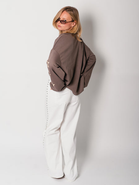 New York Oversize Sweatshirt - Taupe/Creme