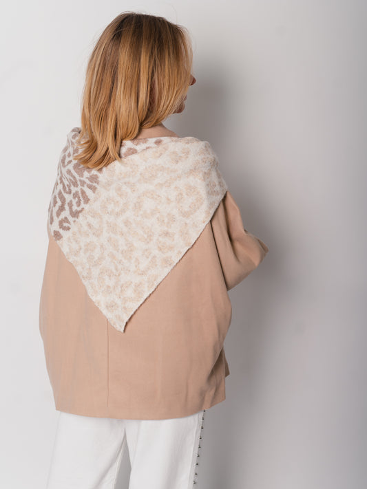 Leo Layer Dreiecksschal - Taupe/Creme
