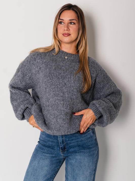 Confident Pullover - Dunkelgrau