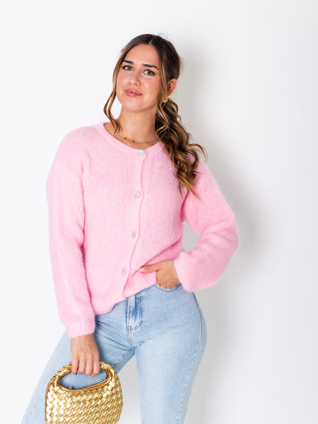 Louisa Soft Strickjacke - Rosa