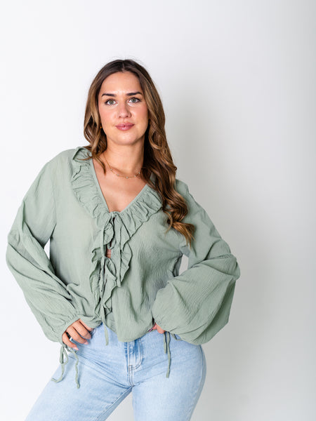 Selene Binde Bluse - Khaki