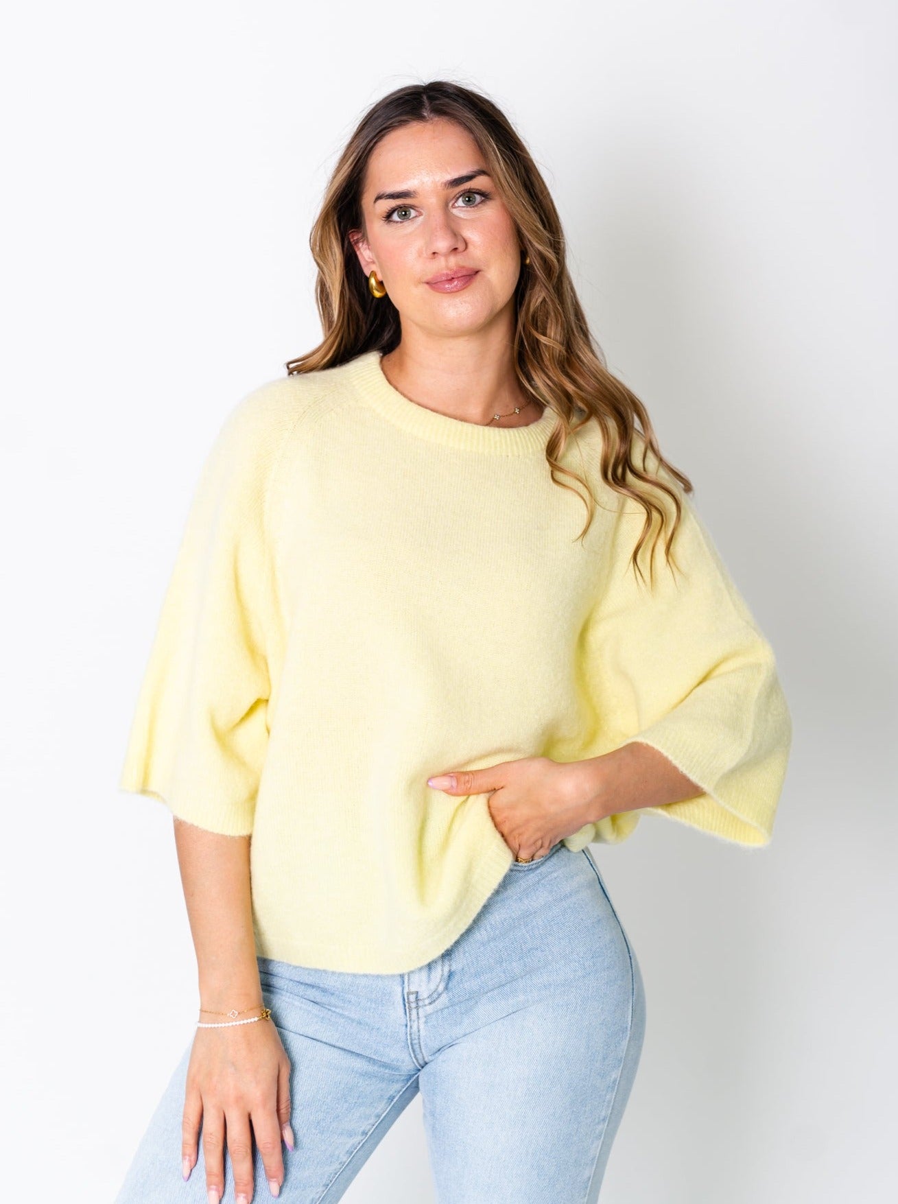 Hermine Strick Pullover - Zitronengelb