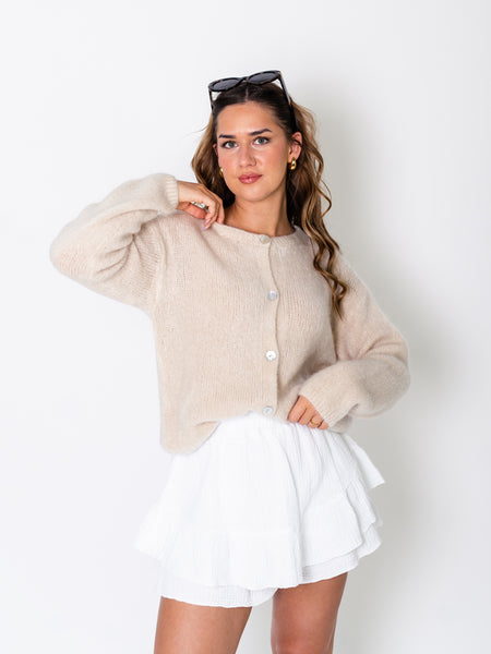 Louisa Soft Strickjacke - Beige